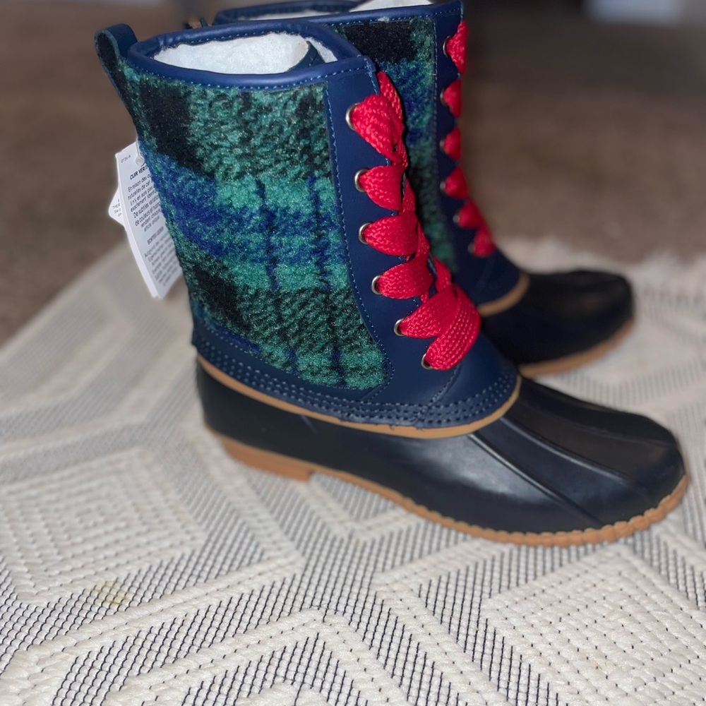 NWOB- Lands' End Women's Insulated Sherpa Fleece Lined Duck Boots size 6